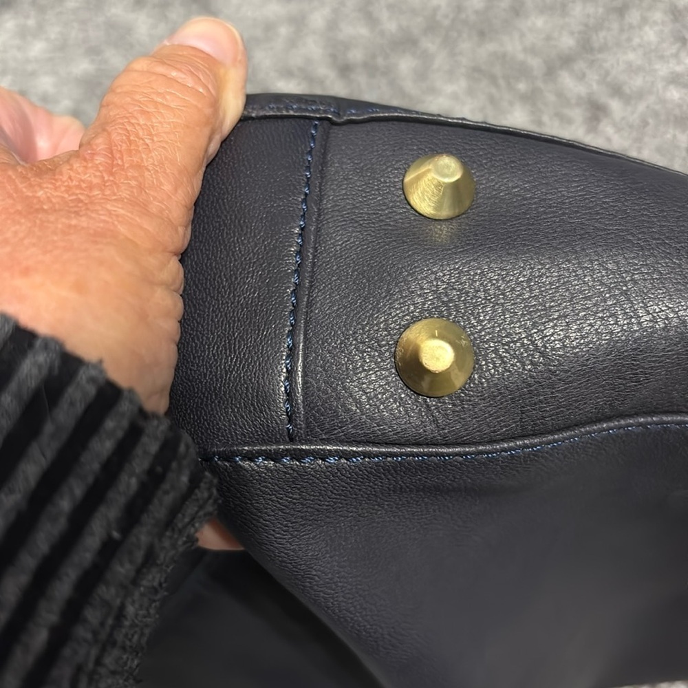 Leather Have Some Fun Today Navy Josie Tote Bag - Picture 12 of 17